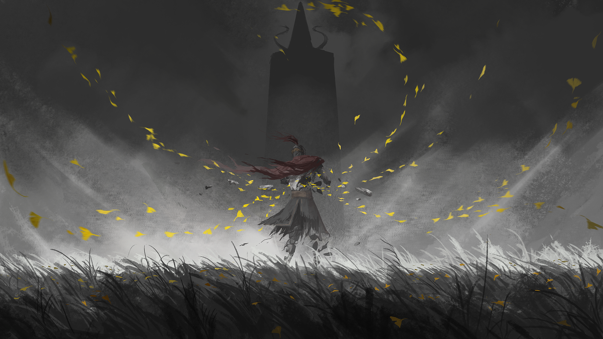 Zankoi's Chronicles key art — the war puppet standing in a valley left by the gods' war